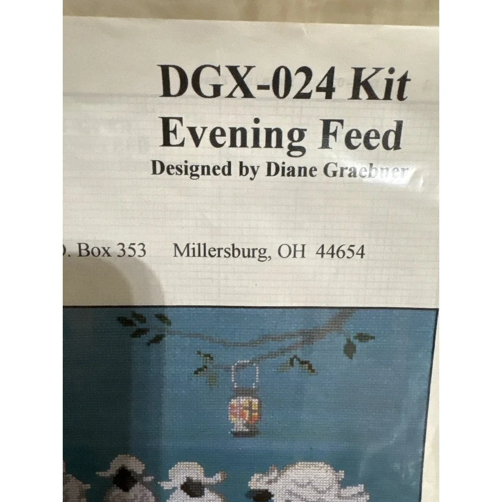 Diane Graebner Designs Evening Feed Cross Stitch Kit DGX-024 Sheep Vintage New